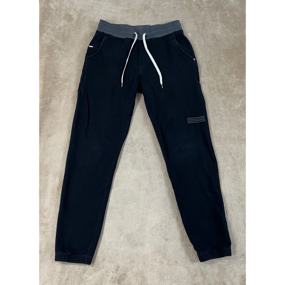 Vuori Balboa Joggers Pants Men's Medium Black Drawstring Waist Cotton V406 GOOD